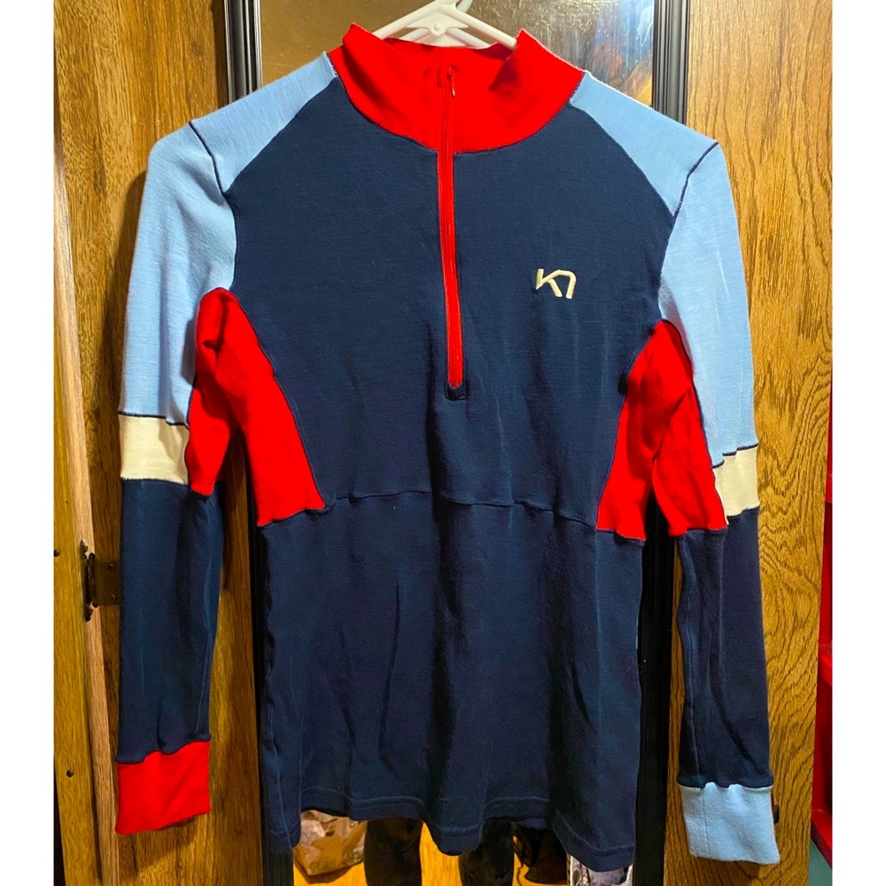 Kari Traa 100% merino wool base layer half zip